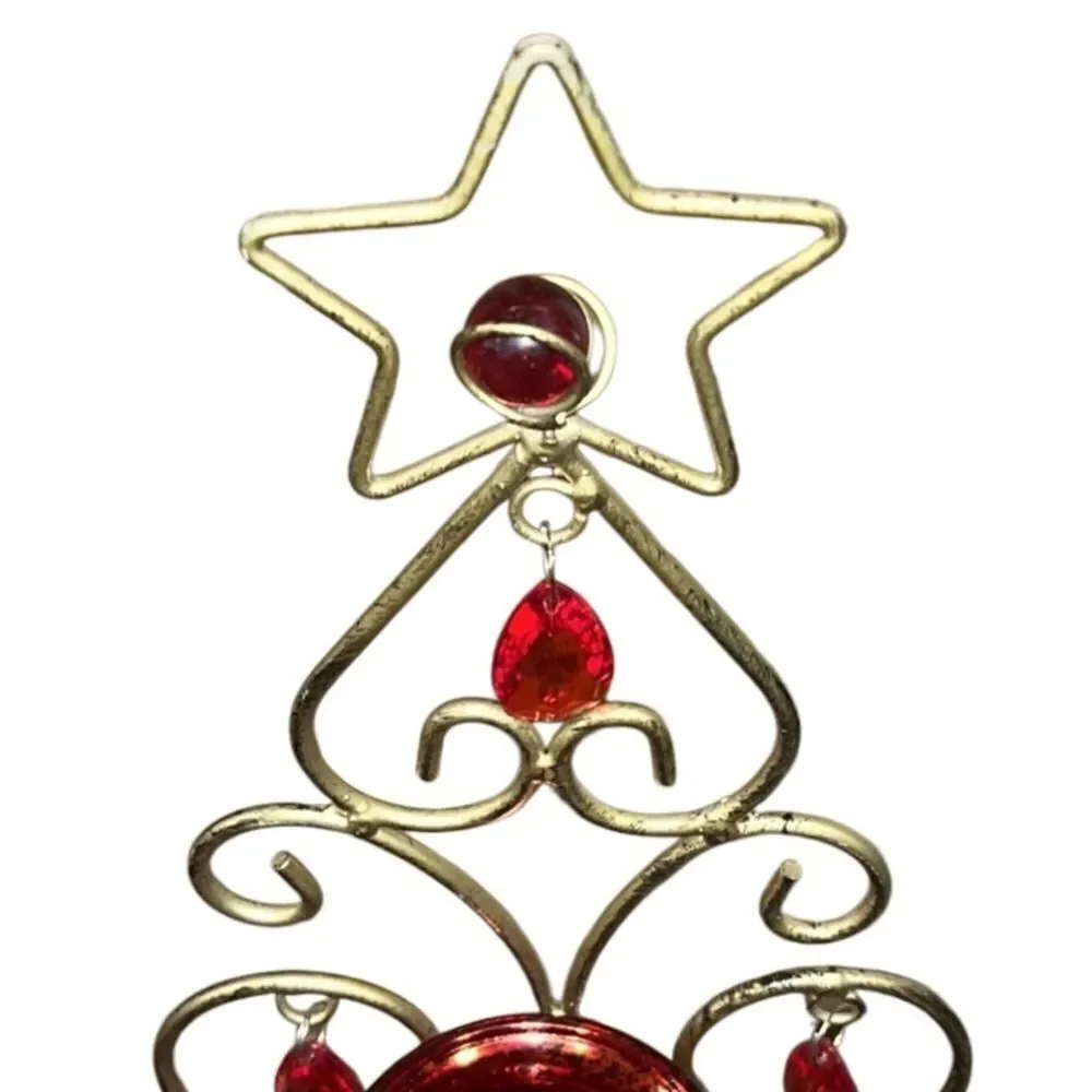 Rustic Metal Christmas Tree Candle Holder